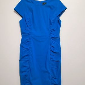 Adrianna Papell | Surf Spray Blue | Ruched, Cap Sleeve, Sheath Dress | Size 12